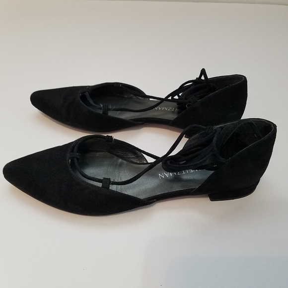 Stuart Weitzman 5.5 Gilligan Suede Lace Up Flats - Picture 5 of 12
